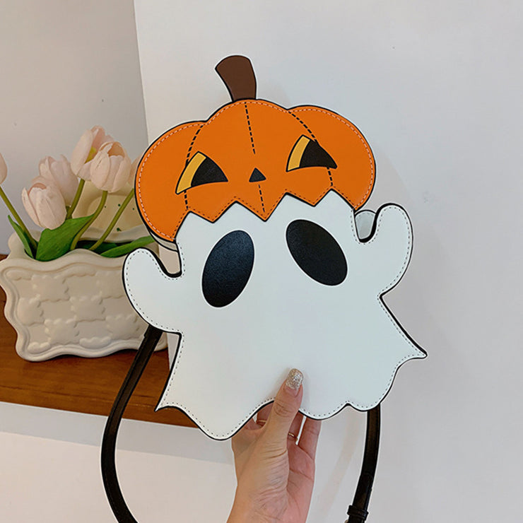 Halloween 3D Cartoon Pumpkin & Ghost Crossbody Bag