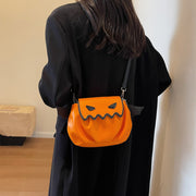 Halloween Pumpkin Crossbody Bag with Wings