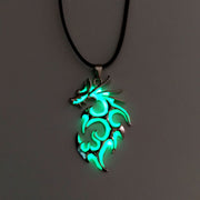 Fashion Trendy Men's Domineering Luminous Flame Dragon Necklace