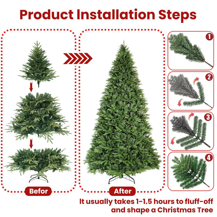 4ft PE PVC Hybrid Automatic Tree Steel Wire Wire Artificial Christmas Tree