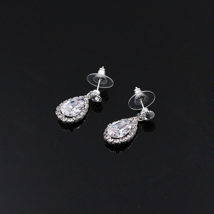 Luxury Zircon Necklace & Earrings Bridal Set