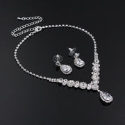 Luxury Zircon Necklace & Earrings Bridal Set