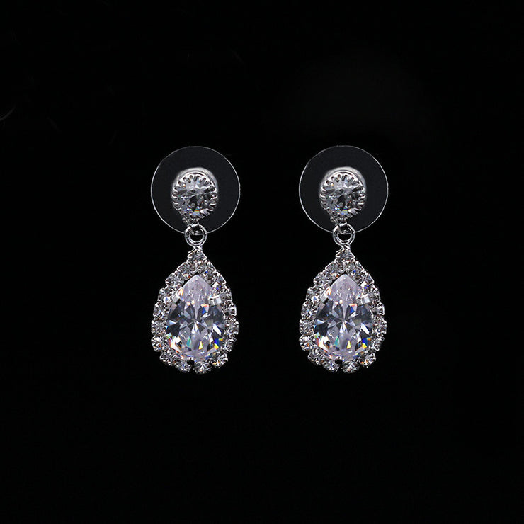 Luxury Zircon Necklace & Earrings Bridal Set