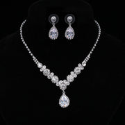 Luxury Zircon Necklace & Earrings Bridal Set