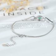 Fashion S925 Silver Emerald Bracelet With Synthetic Zirconia