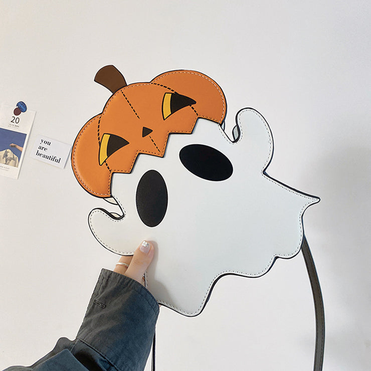 Halloween 3D Cartoon Pumpkin & Ghost Crossbody Bag