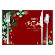 Christmas Linen Placemat Holiday Blessing Letters