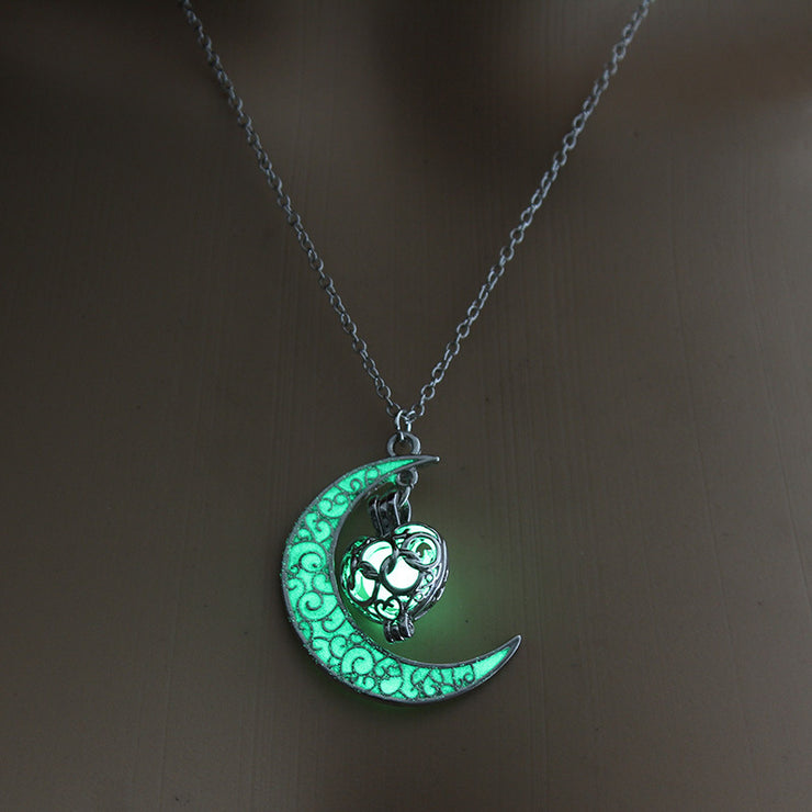 Fashion Trendy Men's Domineering Luminous Flame Dragon Necklace