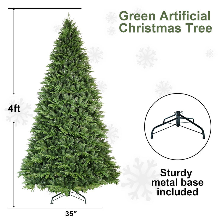 4ft PE PVC Hybrid Automatic Tree Steel Wire Wire Artificial Christmas Tree